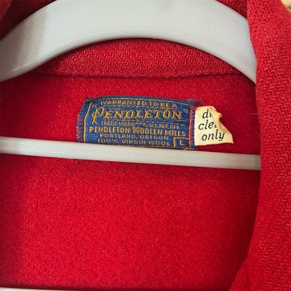 Pendleton Men's Vintage 1960s Red Wool Bomber Jacket Size M - Picture 3 of 8